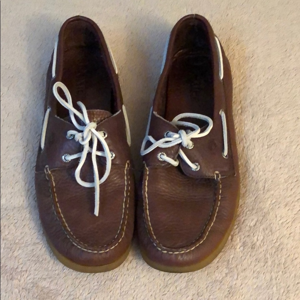 Brown boat shoes
